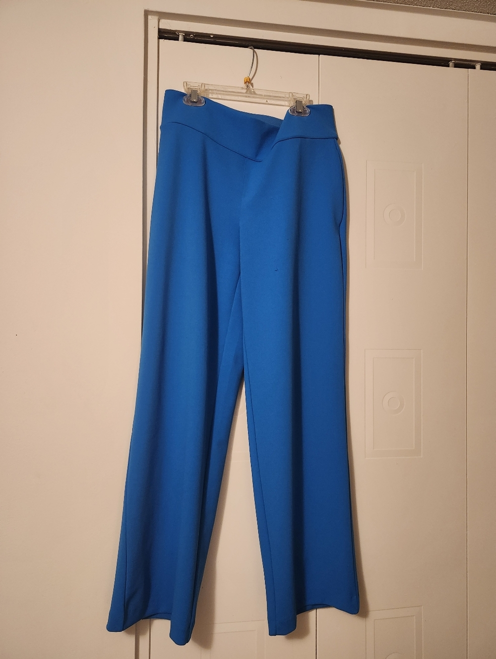 D2G Diane Gilman Elastic-Waist Women's Dress Pants in Aqua Blue